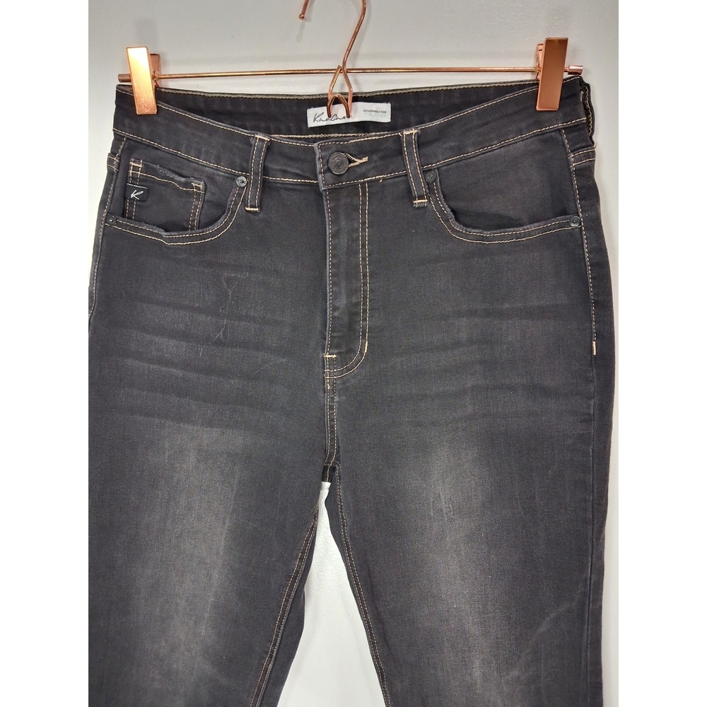 KanCan Women Black High Rise Denim Joggers Faded Stretch Jeans 27 126104 - Picture 3 of 7